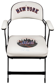 Pedro Martinez Game Used and Signed New York Mets Locker Room Chair (Mets/Steiner LOA & JSA) 